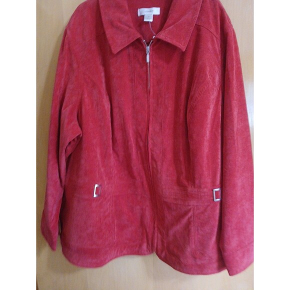 Christopher & Banks Women Longsleeve Jacket True Red Plus Size 3X Full Zip-Up - Picture 4 of 16